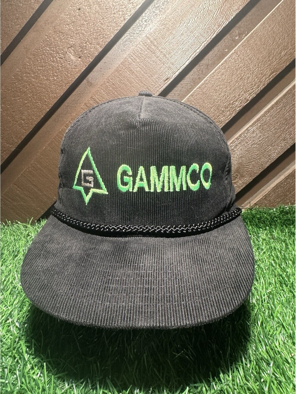 Vtg 90s GAMMCO Valve Industrial Corduroy Rope Hat AJM Headwear Canada Snapback